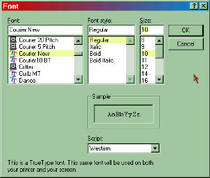 Printer Fonts